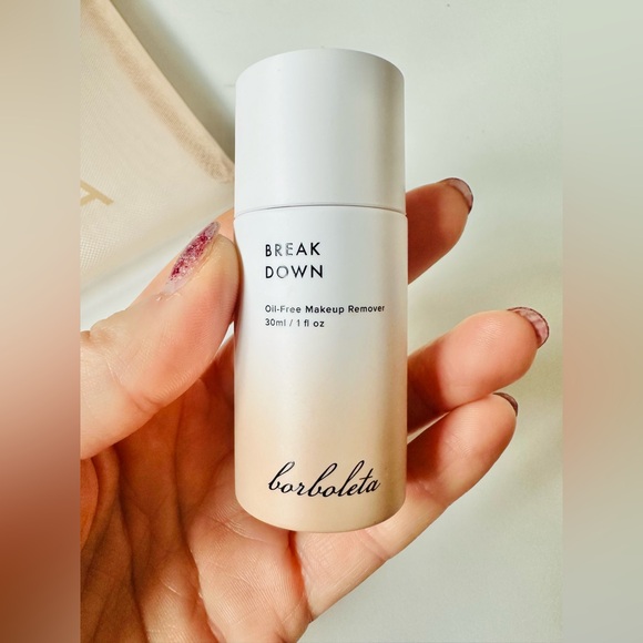 BORBOLETA Mesh Zip Travel Pouch with Travel Size Products, Beige - Picture 8 of 15